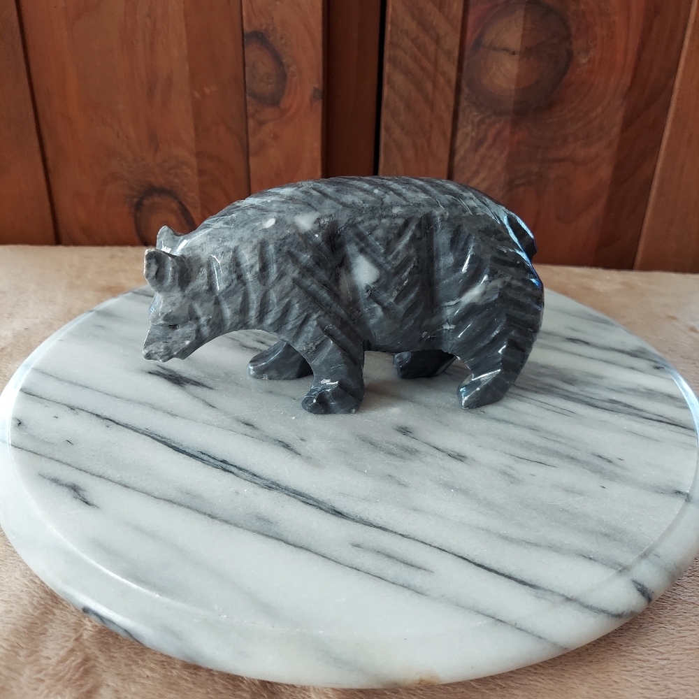 Marble Bear Figure
